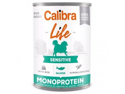 Calibra Dog Life konzerva Sensitive Salmon with rice 400g