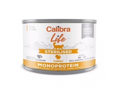 Calibra Cat Life konzerva Sterilised Turkey 200g