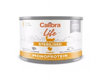 Calibra Cat Life  konzerva Sterilised Turkey 200g