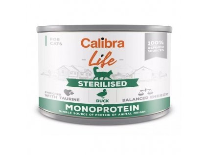 Calibra Cat Life  konzerva Sterilised Duck 200g