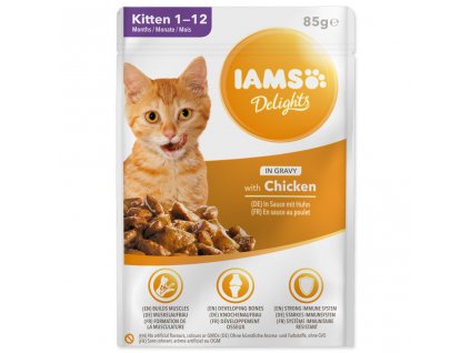 Kapsička IAMS Delights kitten kuře v omáčce 85 g