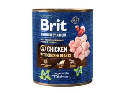 25654 brit premium dog by nature konz chicken hearts 800g