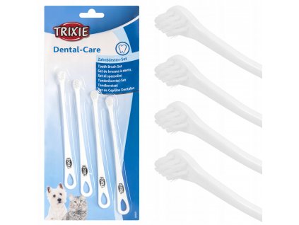TRIXIE Plastové zubní kartáčky malé 15 cm 4 ks1