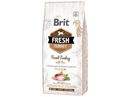 3839 1 brit fresh turkey with pea adult fit slim 12 kg