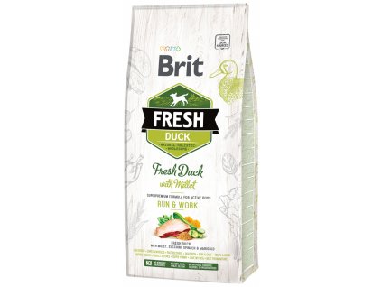 3845 1 brit fresh duck with millet adult run work 12 kg