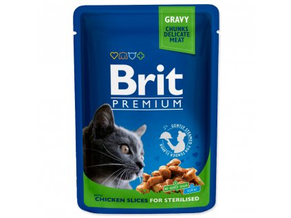 4169 1 brit premium cat pouches chicken slices for sterilised 100 g
