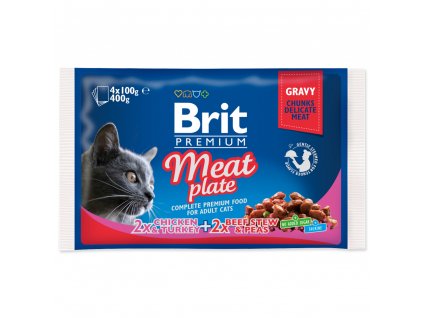 4211 1 brit premium cat pouches meat plate 4 x 100 g