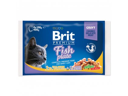 4214 1 brit premium cat pouches fish plate 4 x 100 g