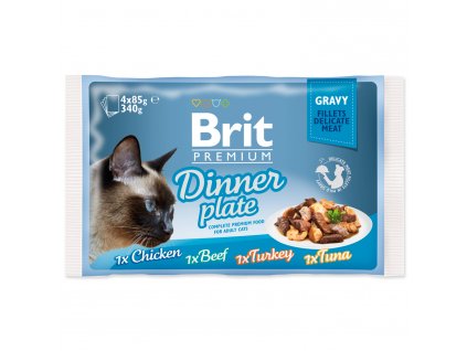 4220 1 brit premium cat pouch dinner plate gravy 4 x 85 g