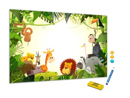 Kovová magnetická tabule - ZOO zvířata