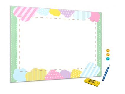 Kovová magnetická tabule - ilustrace patchwork