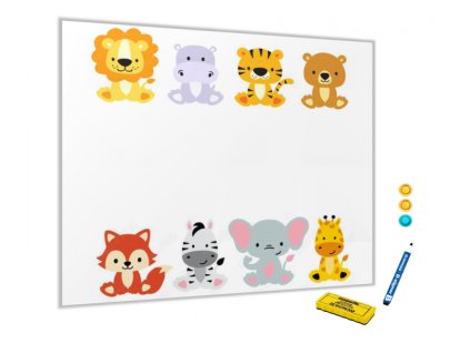 Kovová magnetická tabule - pasparta ZOO zvířátek