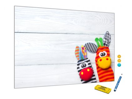 Kovová magnetická tabule - veselé šité hračky