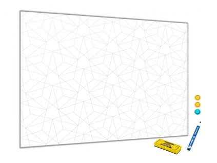 Kovová magnetická tabule - abstraktní geometrický vzor