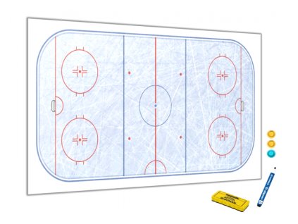 Kovová magnetická tabule - hokejové hřiště