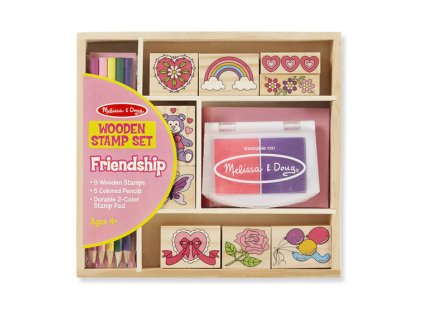 Dřevěná razítka v krabičce Přátelství