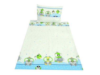 SET - bavlněné povlečení do MŠ - Šedivá sovička (obrazové)