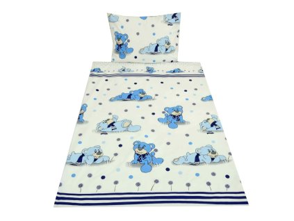 SET - bavlněné povlečení do MŠ - Medvídek s pampeliškou (obrazové)