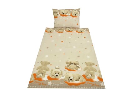 SET - bavlněné povlečení do MŠ - Plyšový medvídek (obrazové)