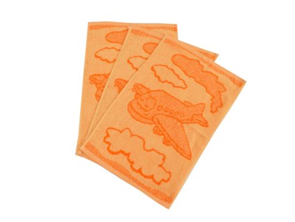 10 x froté ručník 30x50 - Letadlo oranžové