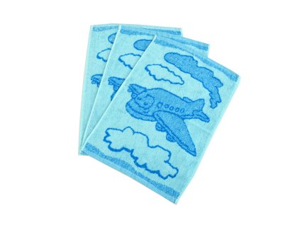 10 x froté ručník 30x50 - Letadlo modré