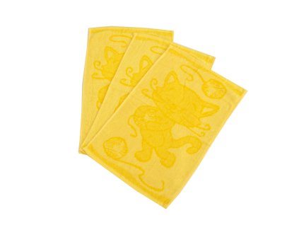 10 x froté ručník 30x50 - Kočička žlutá