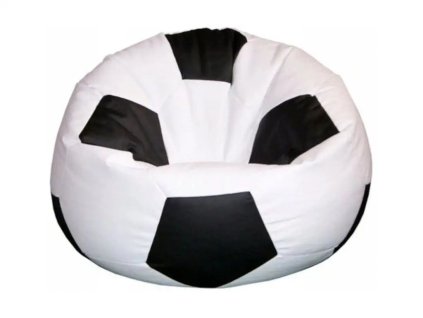 Sedací vak XXXL 100 cm míč - bílá / černá - 500L
