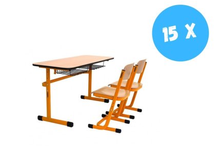 15 x sestava MIRA II + ZDARMA katedra a uč. židle čalouněná