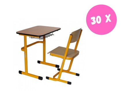 VÝHODNÁ NABÍDKA - 30 x sestava MIRA I. + katedra bez zásuvky a uč. židle čalouněná