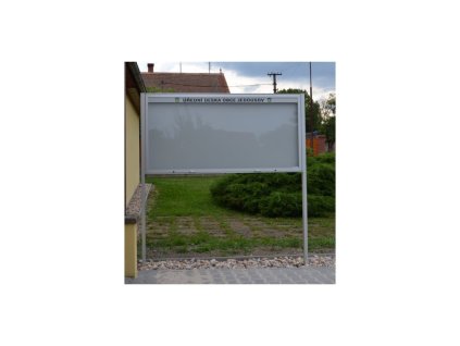 JEDNOKŘÍDLÁ VENKOVNÍ VITRÍNA MAGNETICKÁ M40 SE SLOUPKY - otevírání výklopem vzhůru s dvojicí plynových vzpěr
