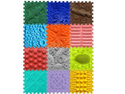 OrtoNature Masážní ortopedické podložky set 12 ks - mix (25x25cm)