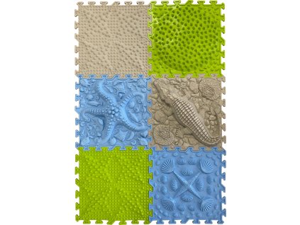 OrtoNature Masážní ortopedické podložky set 6 ks - Divoký ostrov (25x25cm)