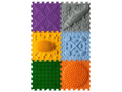 OrtoNature Masážní ortopedické podložky set 6 ks - Mladý průzkumník (25x25cm)