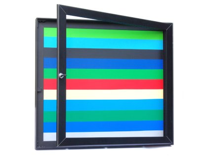 Jednokřídlá venkovní vitrína BAREVNÁ M40 - 12 x A4 křídlové otvírání do strany