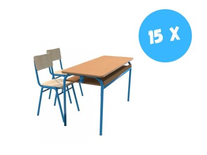 15 x Školní sestava dvoumístná TONY II, pevná