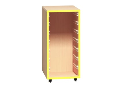 Skříňka na plastové boxy javor s kolečky