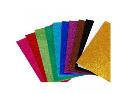 moosgummi penovka trpytiva sada 10 barev 9199