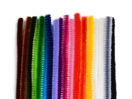 Plyšový drátek 9mm x 50cm, mix barev - 10 ks