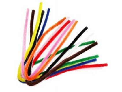 Plyšový drátek 9mm x 50cm, mix barev - 10 ks
