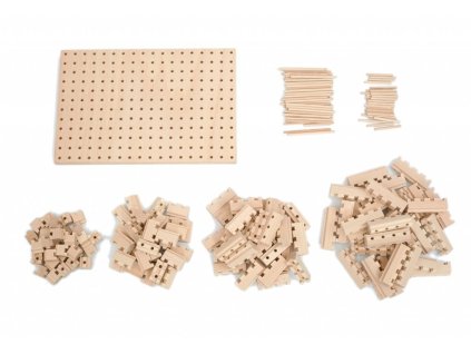 DŘEVĚNÁ STAVEBNICE BUKO - VELKÁ STARTOVACÍ SADA 191 DÍLŮ
