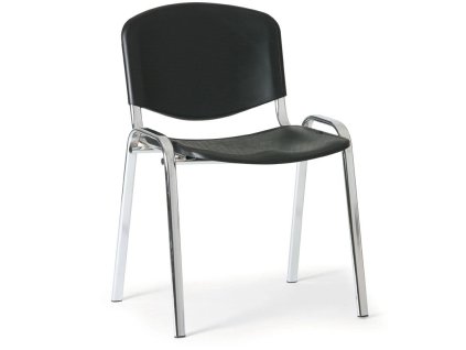 Plastová židle NINA, černá, kostra chrom