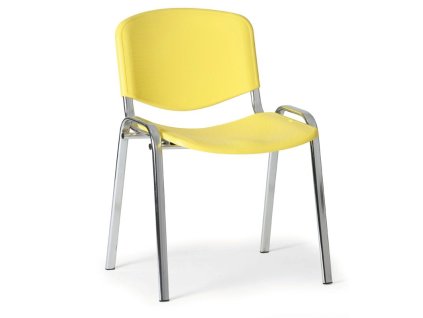 Plastová židle NINA, žlutá, kostra chrom