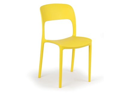 Designová plastová jídelní židle ROBIN, žlutá