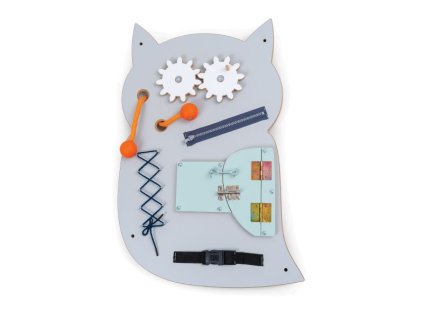 Montessori Nástěnná manipulační deska SOVA ( 43 x 60 cm)