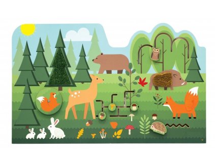 Montessori Nástěnná smyslová deska LES (130 cm)