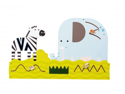 Montessori Nástěnná smyslová deska SAFARI (130 cm)