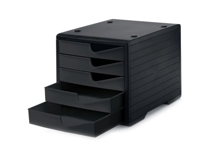 Zásuvkový box černý - 5 černých zásuvek