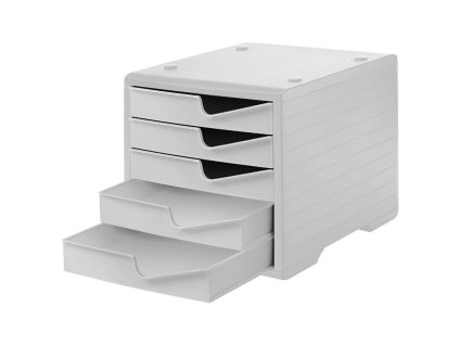 Zásuvkový box šedý - 5 šedých zásuvek