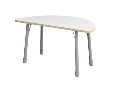 135 x 68 x 2,5 cm - výškově stavitelný stůl půlkruh - deska bílá