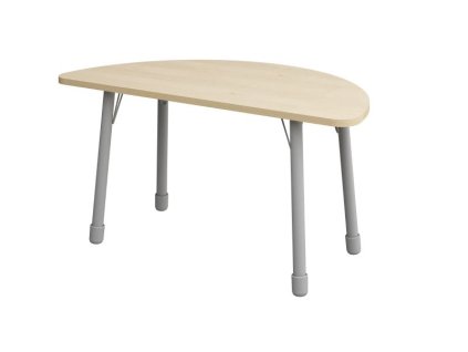 135 x 68 x 2,5 cm - výškově stavitelný stůl půlkruh - deska bříza